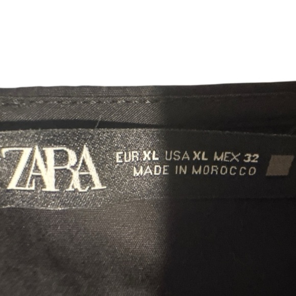 🖤 ZARA Black Ruffled Poplin Dress | Size XL | 100% Cotton - Picture 7 of 8